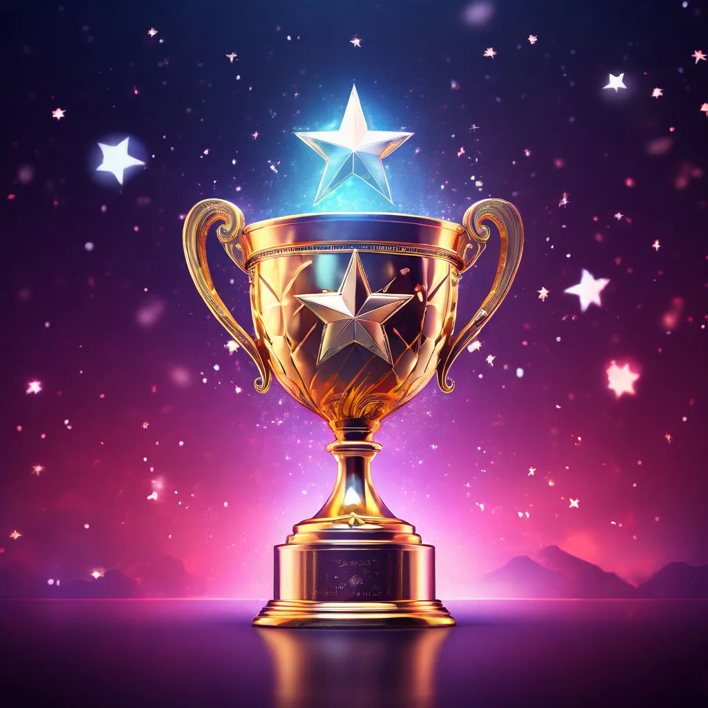 image of a trophy with star in the middle top