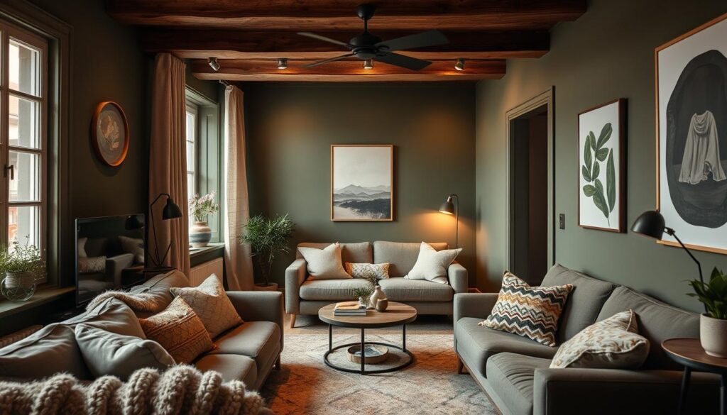 olive green paint small spaces