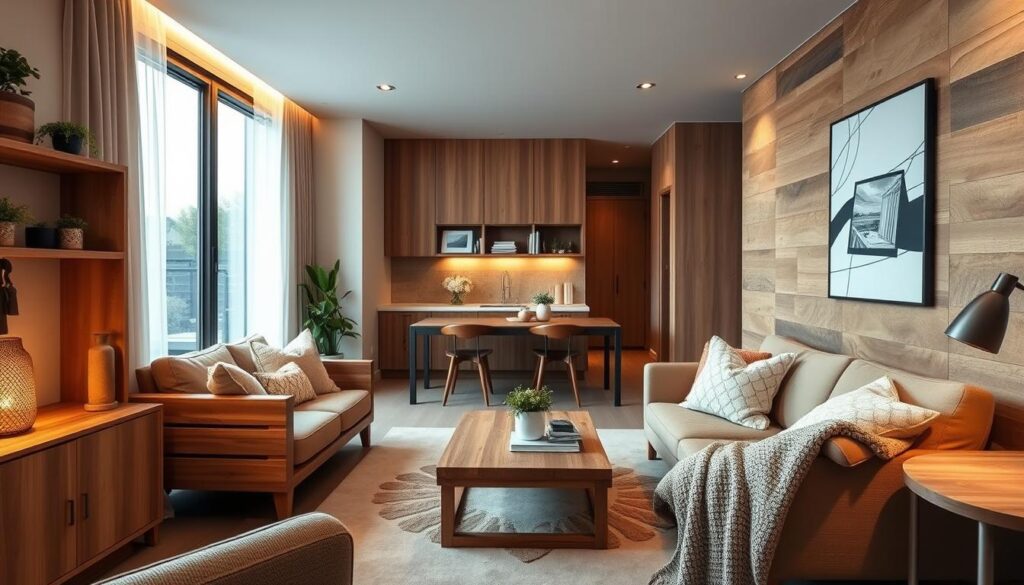 warm wood accents