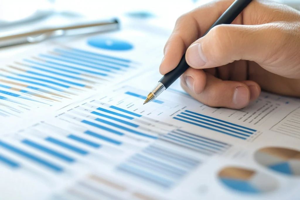 hand holding a pen going to write in a paper