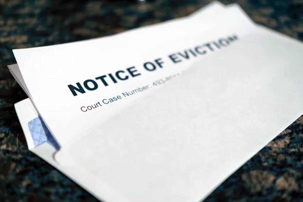 notice of eviction paper folded Eviction Processes
