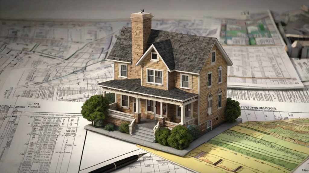 A picturesque rental property in Garfield, NJ, with an overlay of financial charts and depreciation breakdowns, symbolizing the integration of financial strategy with real estate management.