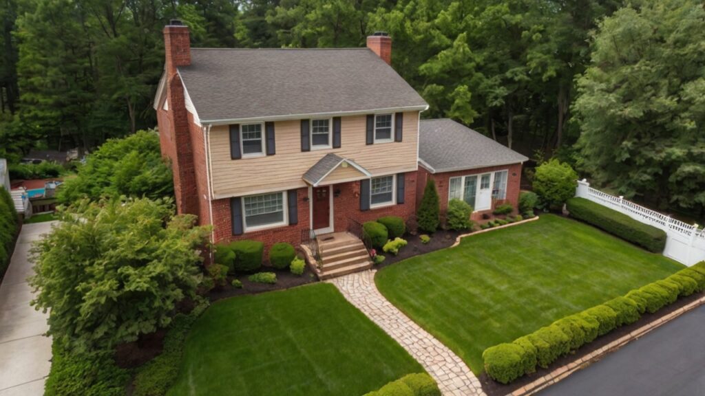 A high-quality image of a charming rental property in Verona, NJ, showcasing a well-maintained duplex or single-family home with a manicured lawn and a welcoming exterior.